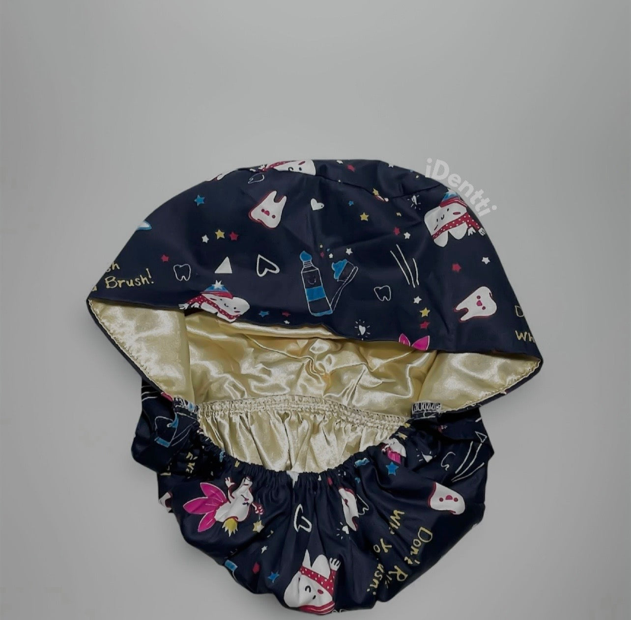 Scrub cap muelitas azul estilo ponytail
