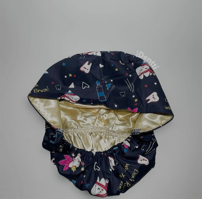 Scrub cap muelitas azul estilo ponytail